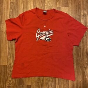 Y2K Starter Georgia Bulldogs Shirt Women 1X Black Label‎ Bust 43-45" Hips 46-48"